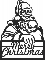 Santa Feliz Navidad - Plasma Laser DXF SVG cortar archivo